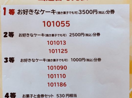 ☆運だめしくじ　当選発表☆